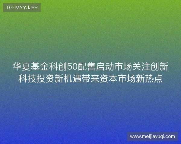华夏基金科创50配售启动市场关注创新科技投资新机遇带来资本市场新热点 华夏基金科创50配售启动市场关注创新科技投资新机遇带来资本市场新热点